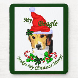 Tapis De Souris Cadeaux de Noël beagle