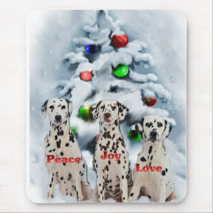 Tapis De Souris Cadeaux de Noël dalmate