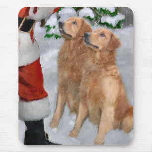 Tapis De Souris Cadeaux de Noël Golden Retriever