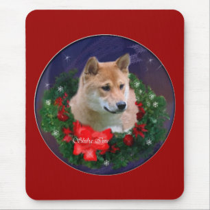 Tapis De Souris Cadeaux de Noël Shiba Inu