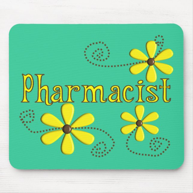 Tapis De Souris Cadeaux de pharmacien, marguerites jaunes (Devant)