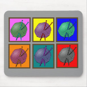 Tapis De Souris Cadeaux de Popart de tricot