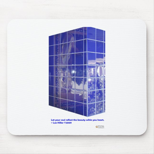 Tapis De Souris Cadeaux de réflexion de carreaux bleus de Hot Spri (Devant)