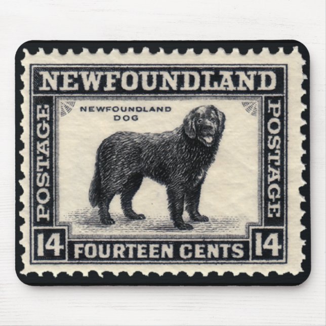 Tapis De Souris Cadeaux de timbres de chien de Terre-Neuve (Devant)