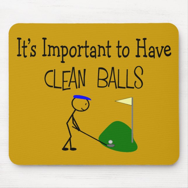 Tapis De Souris Cadeaux d'humour de golf "de BOULES PROPRES" de (Devant)