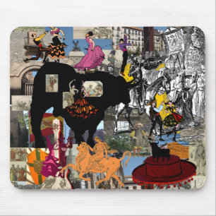 Tapis De Souris Cadeaux espagnols de culture de collage de