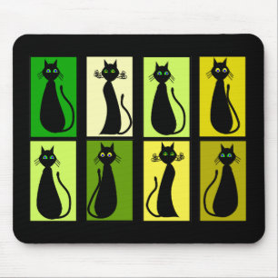 Tapis De Souris Cadeaux noirs d'amoureux de les chats