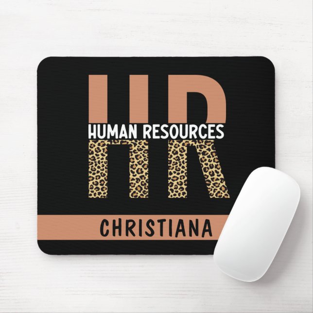 Tapis De Souris Cadeaux RH Empreintes de léopard RH personnalisés (Avec souris)