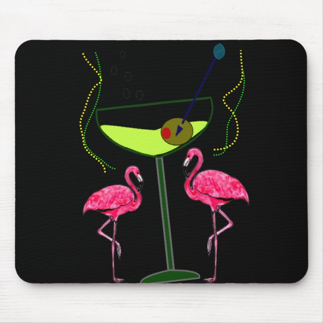 Tapis De Souris Cadeaux tropicaux d'art de Flamant rose (Devant)