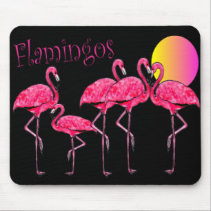Tapis De Souris Cadeaux tropicaux d'art de Flamant rose