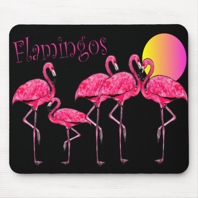 Tapis De Souris Cadeaux tropicaux d'art de Flamant rose (Devant)
