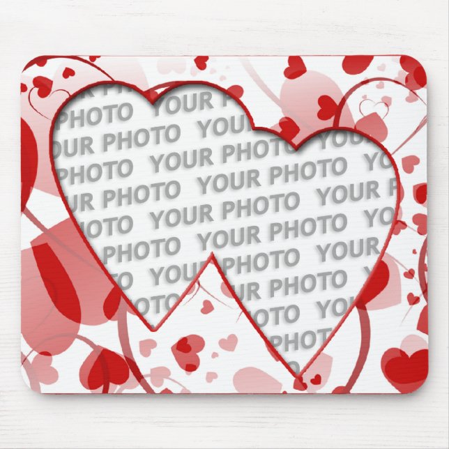 Tapis De Souris Cadres cardiaques 2 + votre photo (Devant)