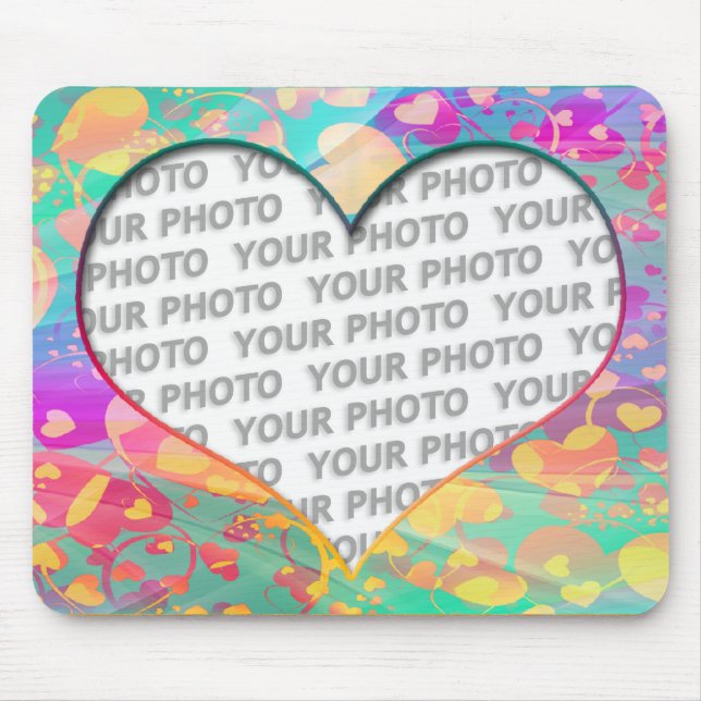 Tapis De Souris Cadres cardiaques 6 + votre photo (Devant)