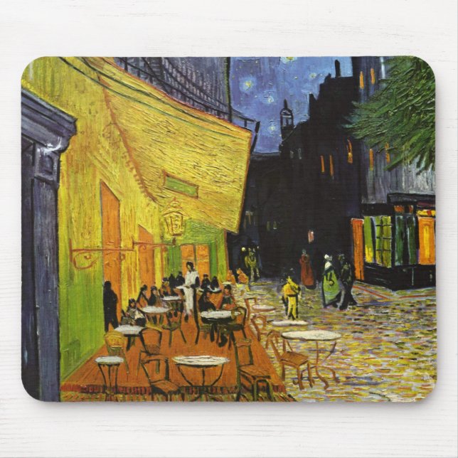 Tapis De Souris Café Terrasse à Night Van Gogh (Devant)