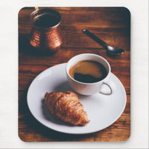 Tapis De Souris Café turc et Croissant frais