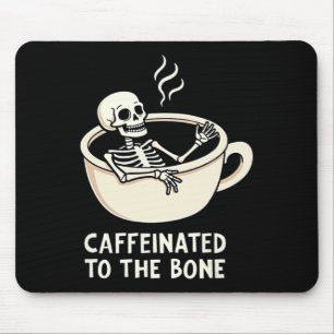 Tapis De Souris Caféiné Au Bon Drôle Amateur De Café Squelette