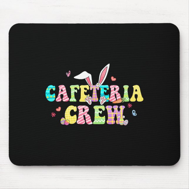 Tapis De Souris Cafeteria Crew Happy Pâques Bunny Déjeuner Lady Ma (Devant)