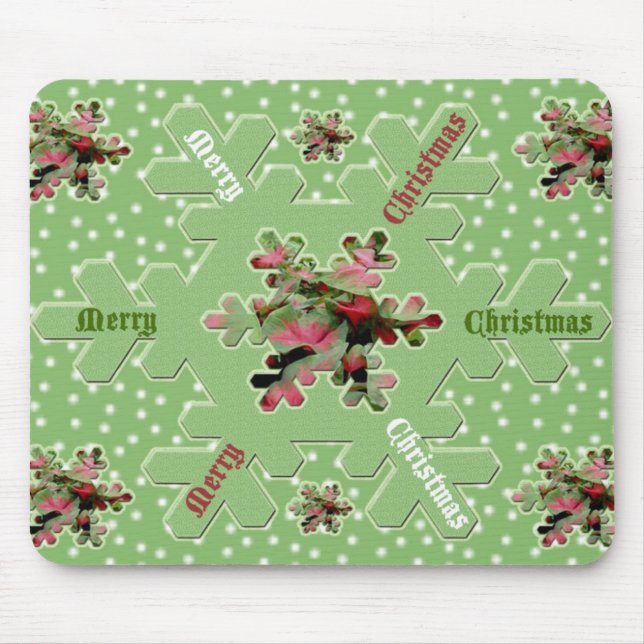 Tapis De Souris Caladium Joyeux Noël Mousepad (Devant)