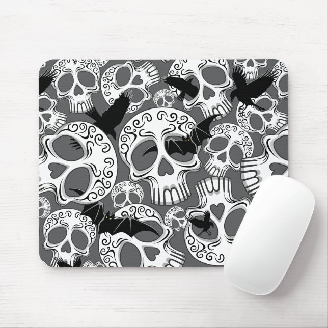 Tapis De Souris Calaveras décoratives Halloween (Avec souris)