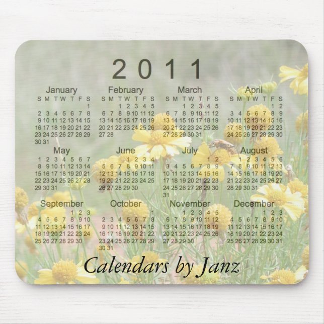 Tapis De Souris Calendrier 2011 floral (Devant)