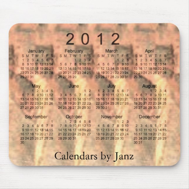 Tapis De Souris calendrier 2012 3D (Devant)