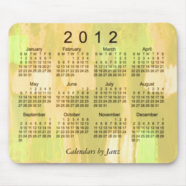 Tapis De Souris Calendrier 2012 abstrait (Devant)