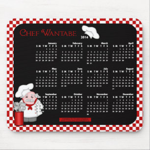 Tapis De Souris Calendrier 2014 Souris Pad-Chef Wantabe