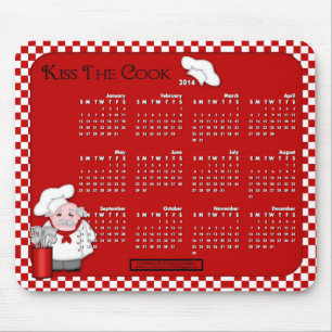 Tapis De Souris Calendrier 2014 Souris Pad-Kiss Le Cuisinier
