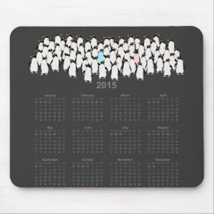 Tapis De Souris Calendrier 2015 des pingouins en grappe