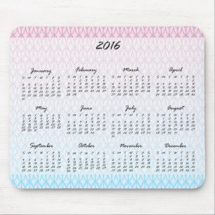 Tapis De Souris Calendrier 2016 ovale de motif de gradient