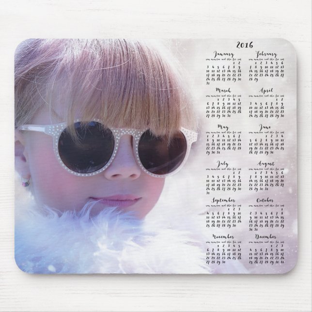 Tapis De Souris Calendrier 2016 Personnalisé Avec Photo (Devant)