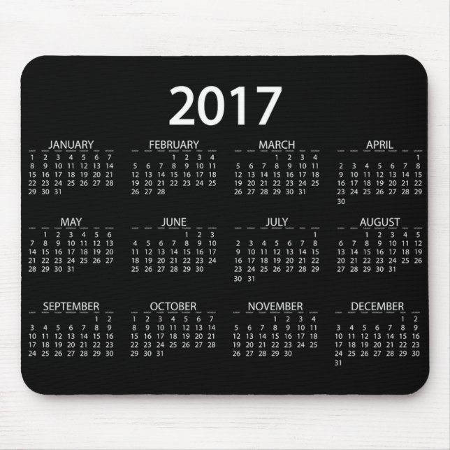 Tapis De Souris Calendrier 2017 (Devant)