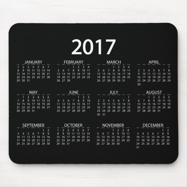 Tapis De Souris Calendrier 2017 (Devant)
