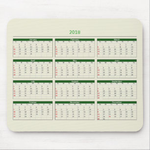Tapis De Souris Calendrier 2018