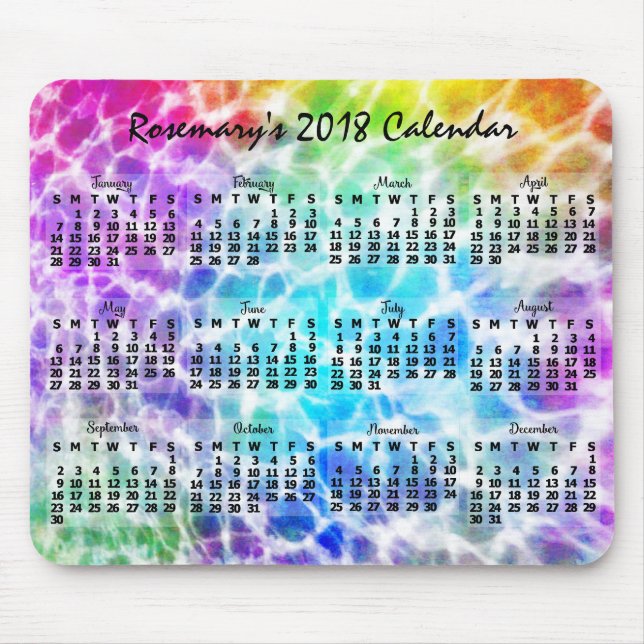 Tapis De Souris Calendrier 2018 (Voir la description pour la nouve (Devant)
