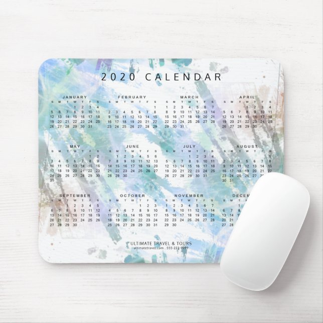 Tapis De Souris Calendrier 2020 Entreprise Abstraite moderne (Avec souris)