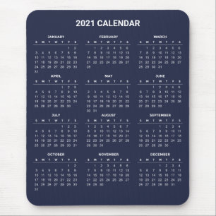 Tapis De Souris Calendrier 2021 simple mais élégant Mousepad
