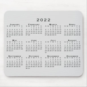 Tapis De Souris Calendrier 2022 Souris gris simple et noir