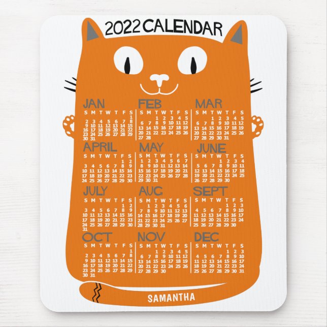 Tapis De Souris Calendrier 2022 (Voir la description pour la nouve (Devant)