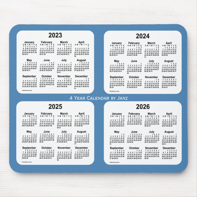 Tapis De Souris Calendrier 2023-2026 Steel Blue 4 Year par Janz (Devant)