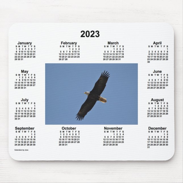 Tapis De Souris Calendrier 2023 des aigle chauve par Janz (Devant)