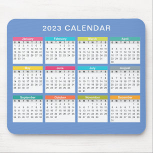 Tapis De Souris Calendrier 2023 mignon et coloré   Mousepad
