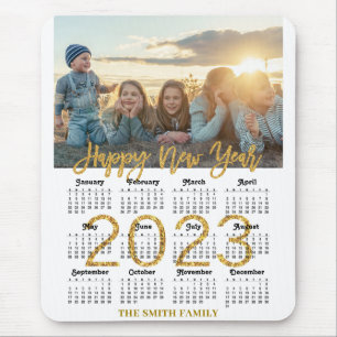 Tapis De Souris Calendrier 2023 Parties scintillant d'or moderne S