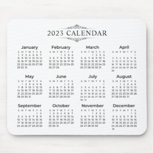 Tapis De Souris Calendrier 2023 simple mais élégant Mousepad