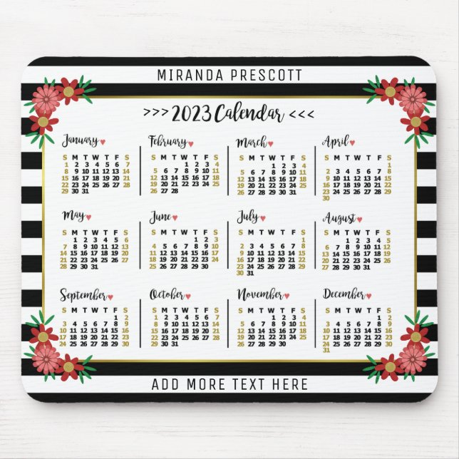 Tapis De Souris Calendrier 2023 (Voir la description pour la versi (Devant)