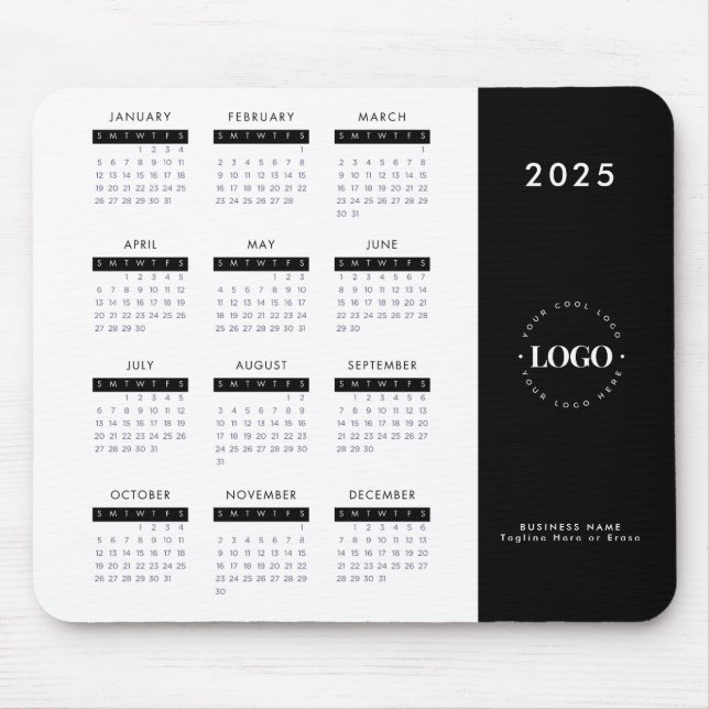 Tapis De Souris Calendrier 2023 Votre logo professionnel personnal (Devant)