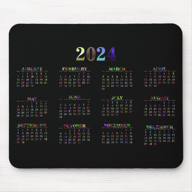Tapis De Souris Calendrier 2024 (Devant)