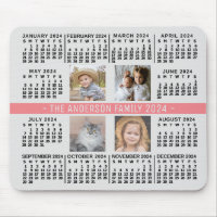 Calendrier 2024 4 Nom photo personnalisé Corail gr