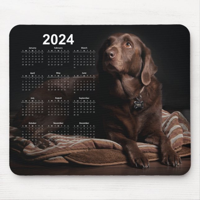 Tapis De Souris Calendrier 2024 de l'extracteur du chocolat Labrad (Devant)