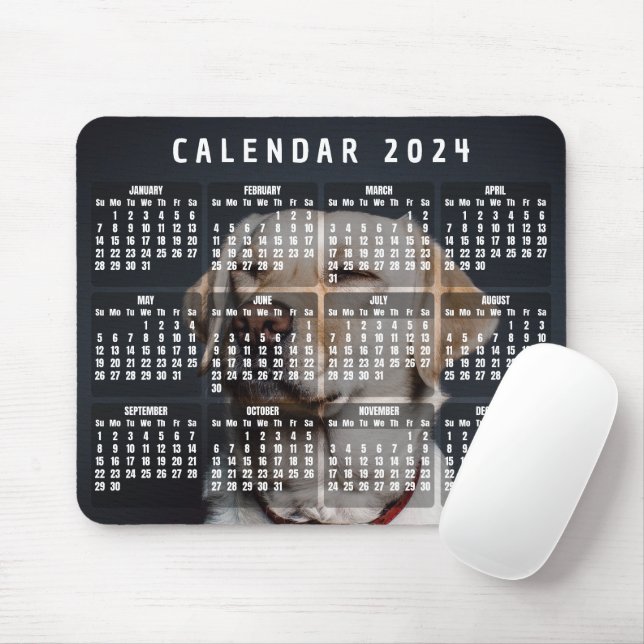 Tapis De Souris Calendrier 2024 télécharger le pavé de souris phot (Avec souris)